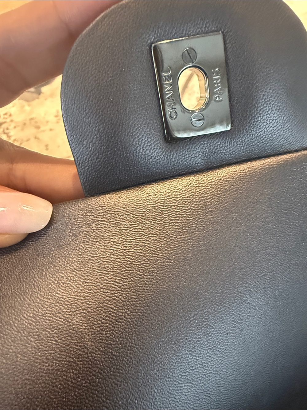 CHANEL Quilted Lambskin Flap Bag - Dark Gray - Picture 8 of 9